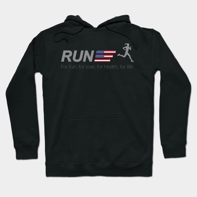 Run for life USA Hoodie by e3d